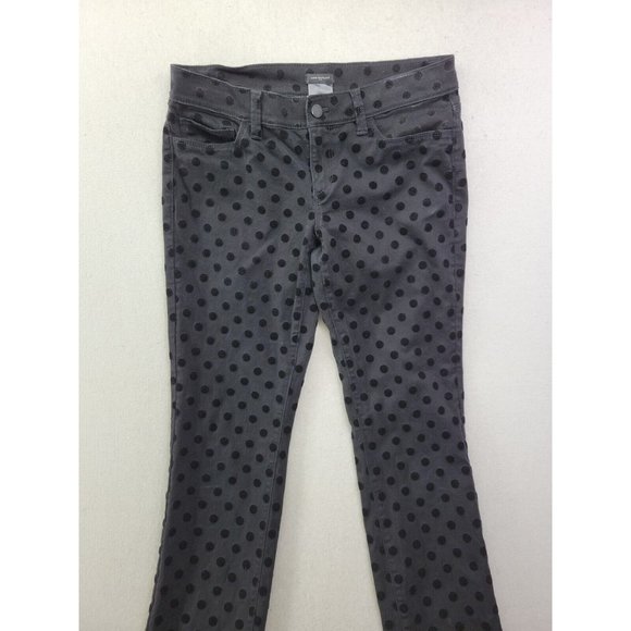 Ann Taylor Modern Fit 4 Black Jeans Denim Pants w/Velvet Polka Dot Stretch - Picture 4 of 9